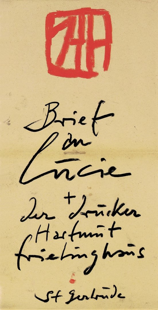 Horst Janssen: Brief an Lucie und der Drucker Hartmut Frielinghaus